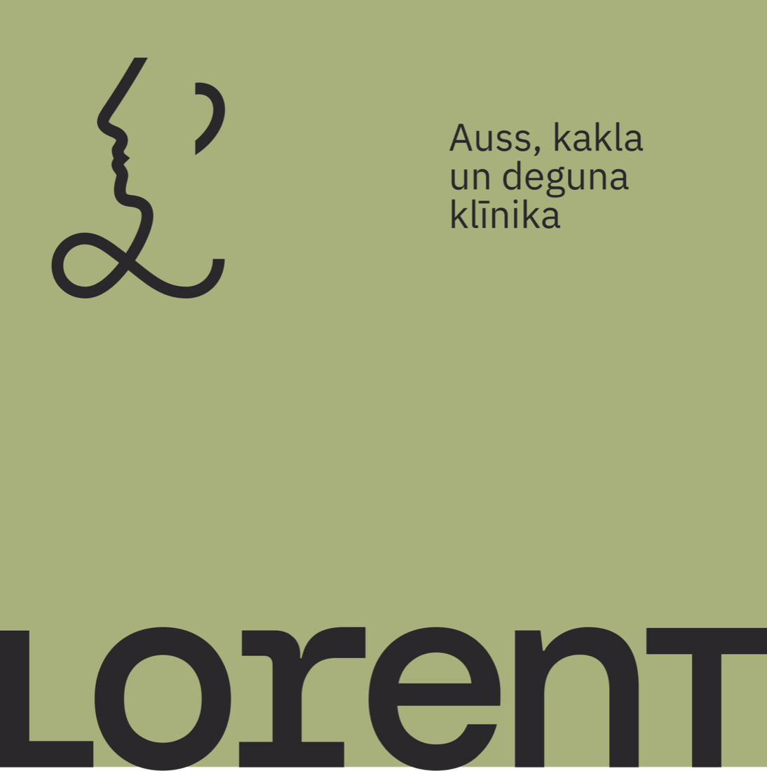 The full Lorent lockup on sage green