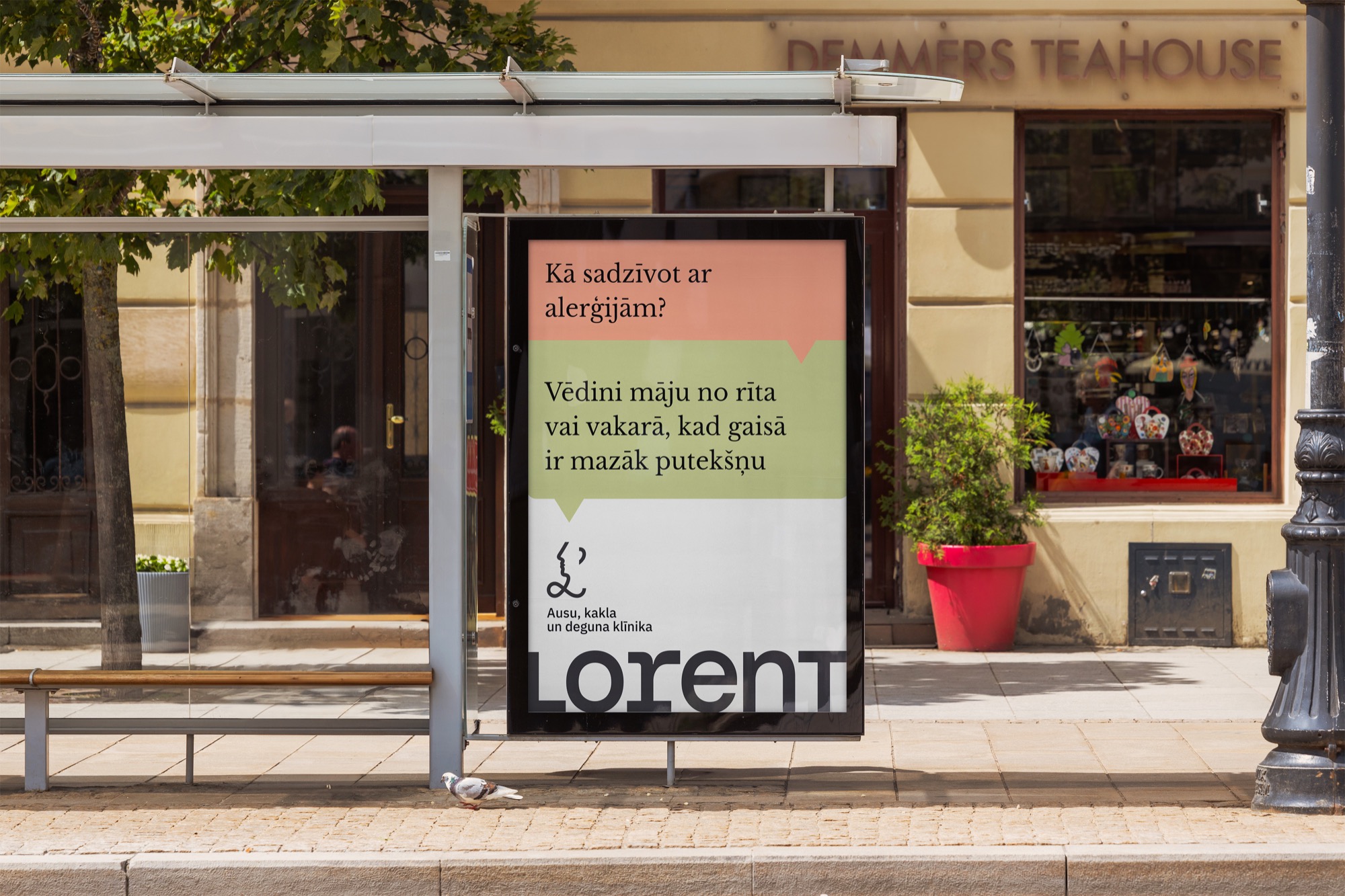 Lorent bus-stop poster — living with allergies